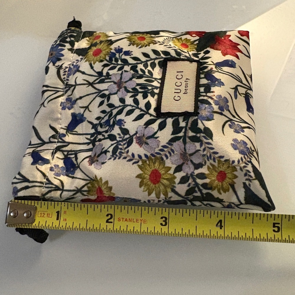 Gucci Beauty MGL GWP Scrunchies 3 Piece Set Floral Print Satin Drawstring Pouch - Picture 7 of 7